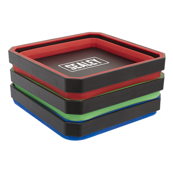 Sealey Collapsible Magnetic Parts Tray Set (3pc)
