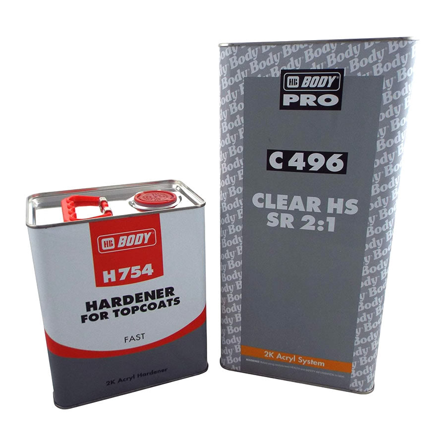 HB Body 496 5ltr Lacquer + 2.5ltr 754 Hardener  - Clear Lacquer kit