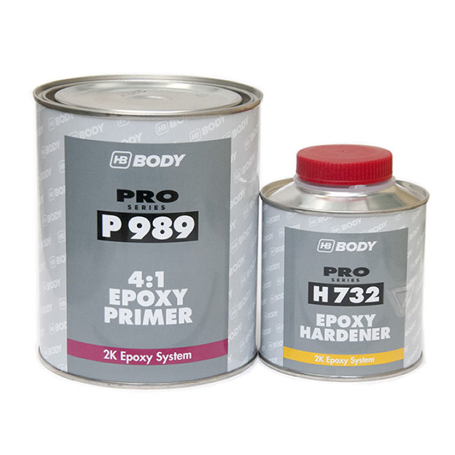 HB Body 989 1ltr epoxy primer Grey 989 & 732 250ml hardener 2k