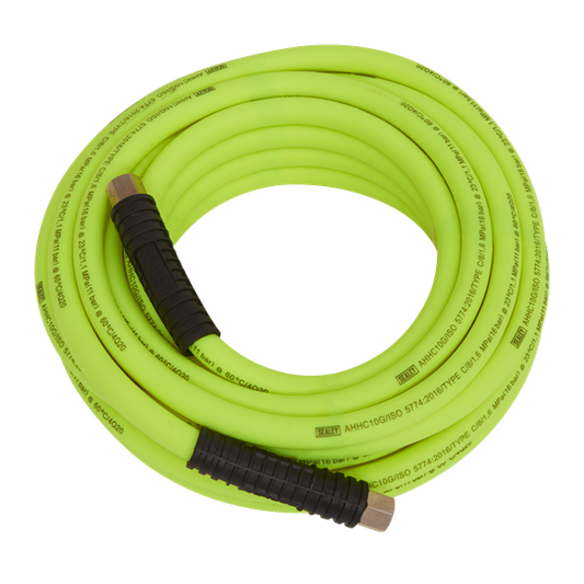Sealey 10m x Ø8mm High-Visibility Hybrid Air Hose with 1/4"BSP Unions