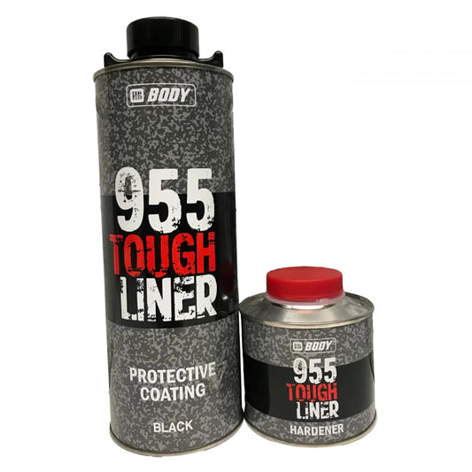 HB Body 955 BLACK 1ltr Tough Liner Protective Coating Bedliner