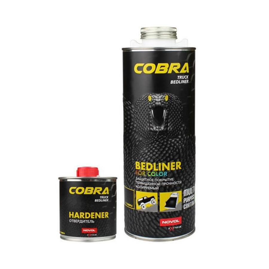 Novol Cobra Bed Liner 1 Bottle Kit - Tintable - Tough Bedliner Coating 600ml + 250ml Hardener